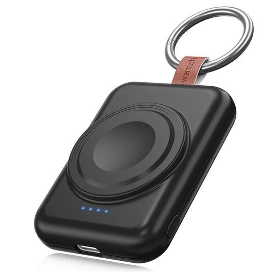 A-04 Portable Mini Wireless Charger for Apple Watch Series 1800mAh Power Bank with Ring Buckle