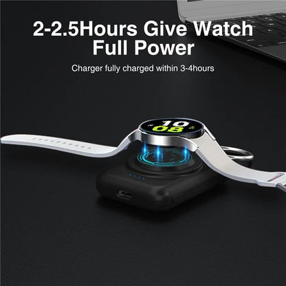 A-03 1800mAh Mini Power Bank for Samsung Galaxy Watch 6 / 5 / 5 Pro / 4 / 3 / Active / Active 2 Portable Wireless Charger