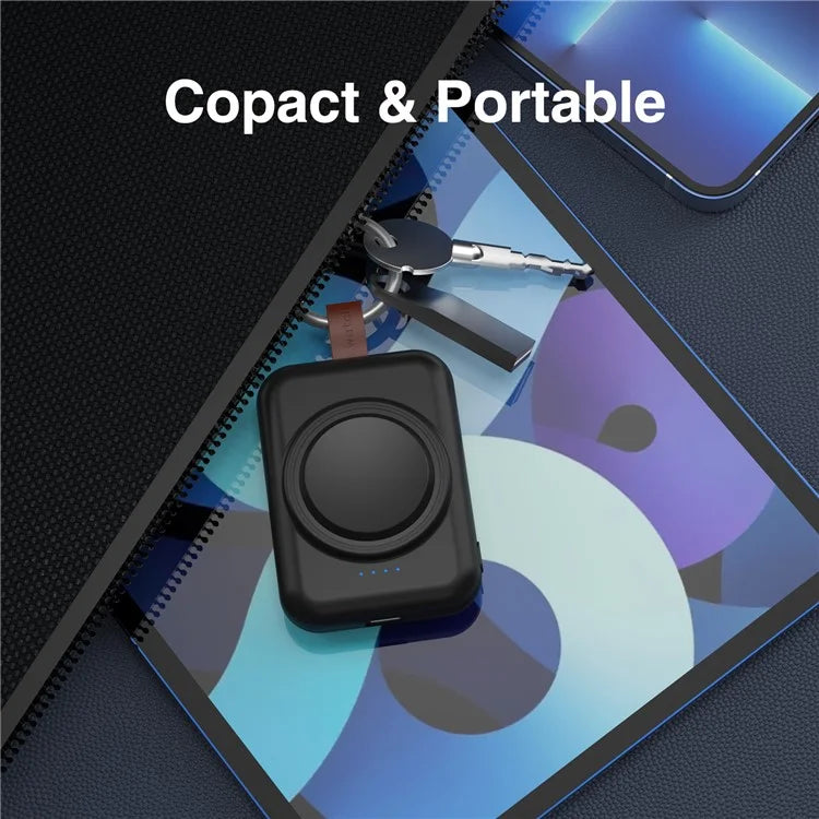 A-03 1800mAh Mini Power Bank for Samsung Galaxy Watch 6 / 5 / 5 Pro / 4 / 3 / Active / Active 2 Portable Wireless Charger