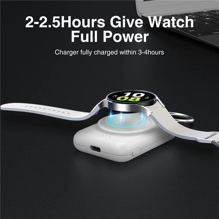 A-03 1800mAh Mini Power Bank for Samsung Galaxy Watch 6 / 5 / 5 Pro / 4 / 3 / Active / Active 2 Portable Wireless Charger