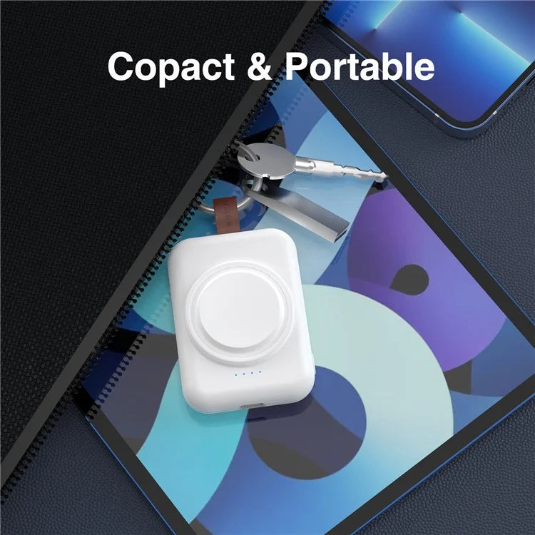 A-03 1800mAh Mini Power Bank for Samsung Galaxy Watch 6 / 5 / 5 Pro / 4 / 3 / Active / Active 2 Portable Wireless Charger