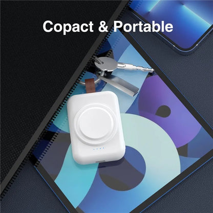 A-03 1800mAh Mini Power Bank for Samsung Galaxy Watch 6 / 5 / 5 Pro / 4 / 3 / Active / Active 2 Portable Wireless Charger