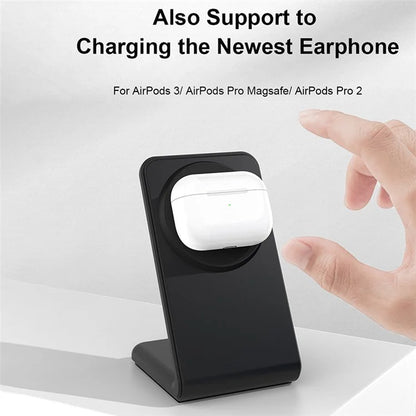 M2 15W Wireless Charging Stand for iPhone 12 / 13 / 14 / 15 Series Magnetic Wireless Charger (CE FCC ROHS UKCA) / White