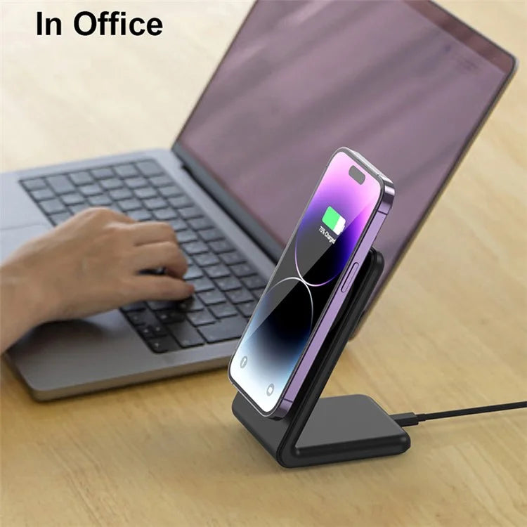 M2 15W Wireless Charging Stand for iPhone 12 / 13 / 14 / 15 Series Magnetic Wireless Charger (CE FCC ROHS UKCA) / White