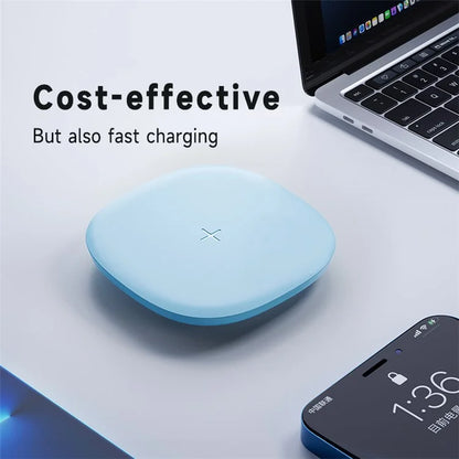 YN-101 15W Fast Wireless Charger with LED Indicator, Slim Mini Charging Pad