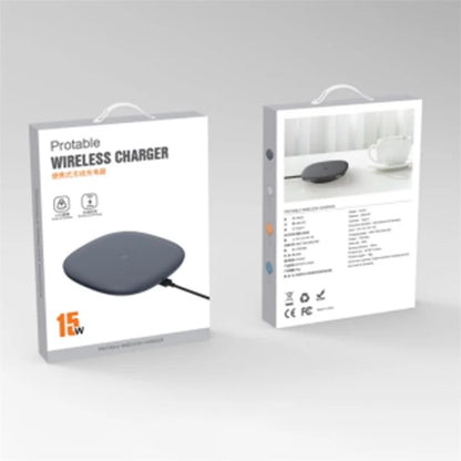 YN-101 15W Fast Wireless Charger with LED Indicator, Slim Mini Charging Pad