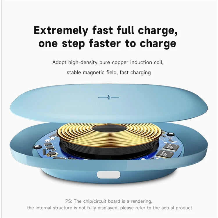YN-101 15W Fast Wireless Charger with LED Indicator, Slim Mini Charging Pad