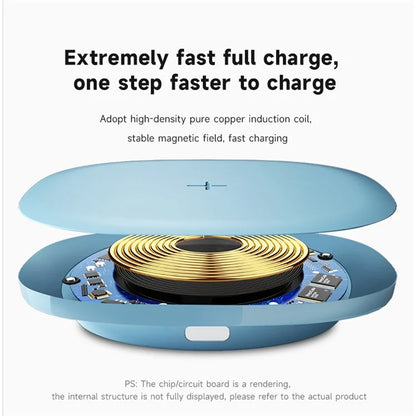YN-101 15W Fast Wireless Charger with LED Indicator, Slim Mini Charging Pad
