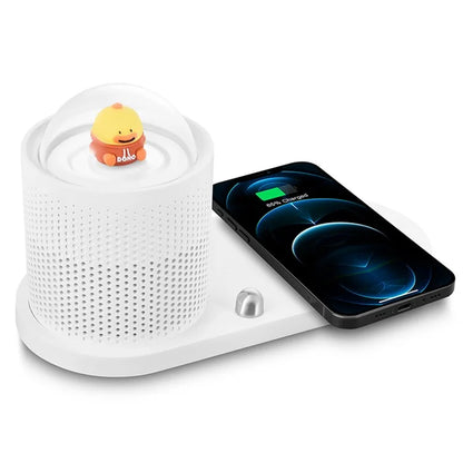 ICARER FAMILY Touch Sensor Cartoon Night Light Wireless Charger Pad for Mobile Phone