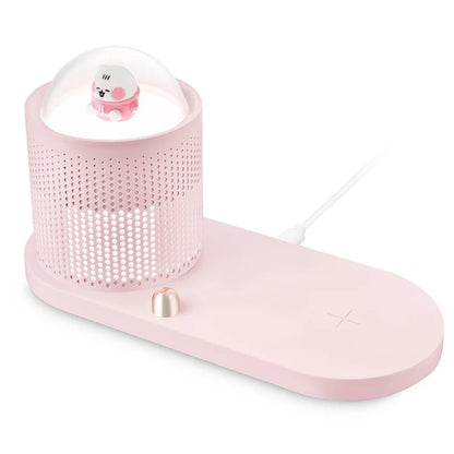 ICARER FAMILY Touch Sensor Cartoon Night Light Wireless Charger Pad for Mobile Phone