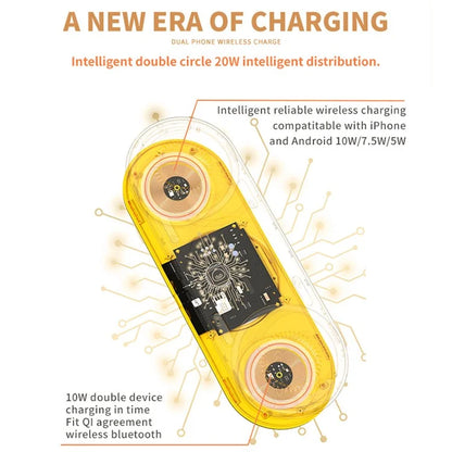 ICARER FAMILY 2-in-1 Cute Cartoon Design Wireless Charger Phone Earphone Wireless Charging Dock