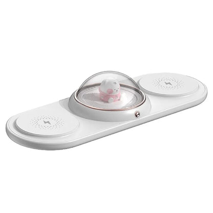 ICARER FAMILY 2-in-1 Cute Cartoon Design Wireless Charger Phone Earphone Wireless Charging Dock