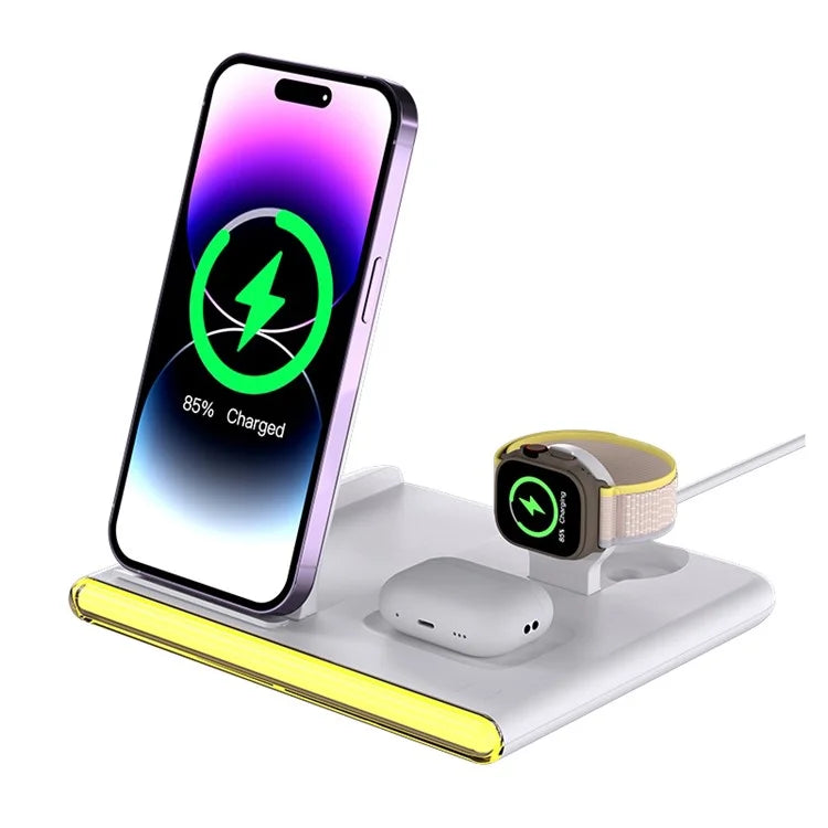 C27 15W Foldable Wireless Charger Magnetic Charging Pad with Ambient Light