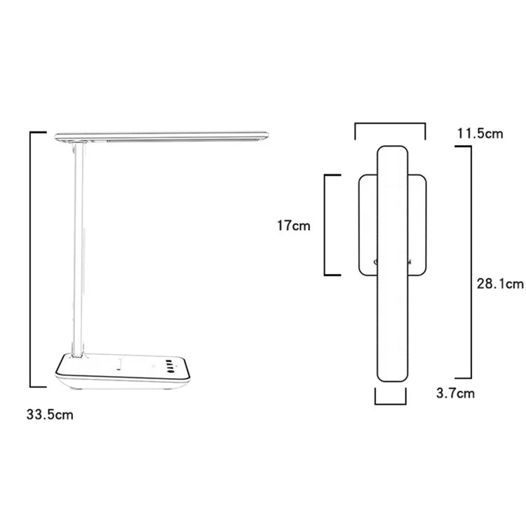 YESIDO DS20 LED Desk Lamp 10W Wireless Charging Function Time Temperature Display Table Light