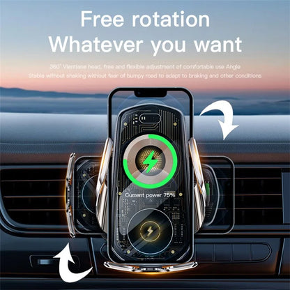 C18 15W Car Wireless Charger Transparent Air Vent Phone Holder Charging Bracket