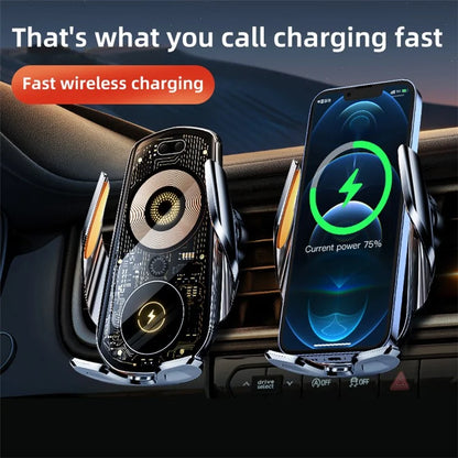C18 15W Car Wireless Charger Transparent Air Vent Phone Holder Charging Bracket