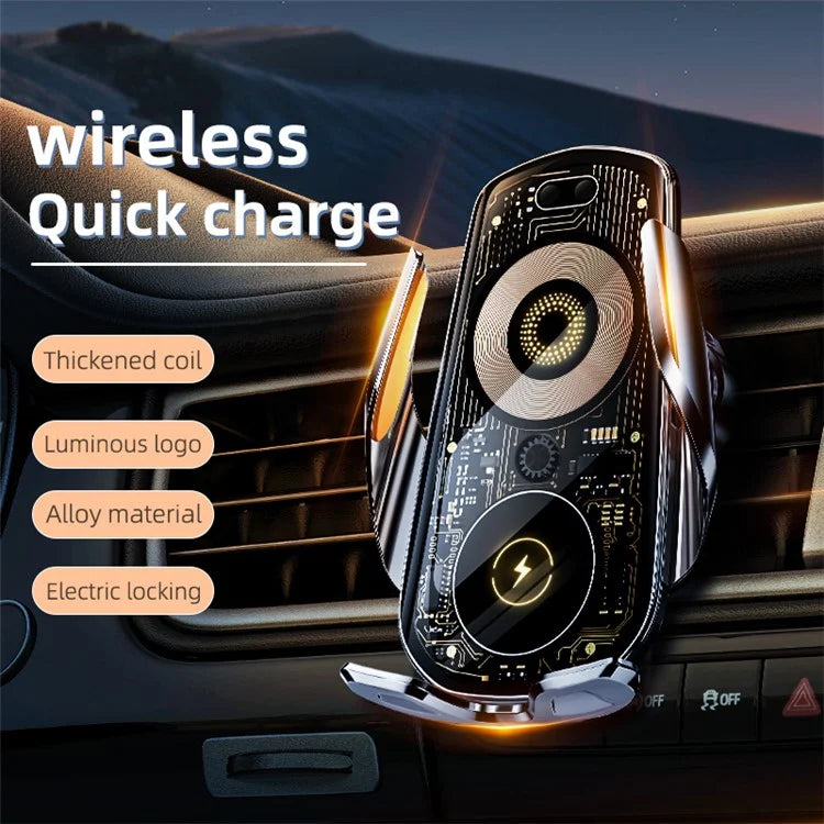 C18 15W Car Wireless Charger Transparent Air Vent Phone Holder Charging Bracket