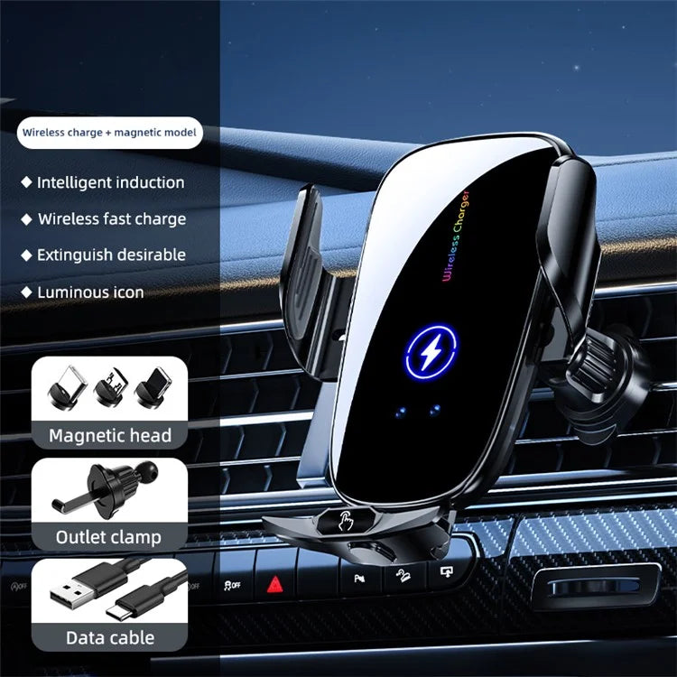 C6 Magnetic Wireless Car Charger Air Vent Car Phone Mount for 5.4-7.2 inch Phones