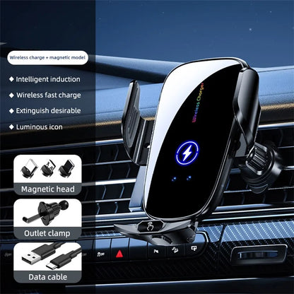 C6 Magnetic Wireless Car Charger Air Vent Car Phone Mount for 5.4-7.2 inch Phones