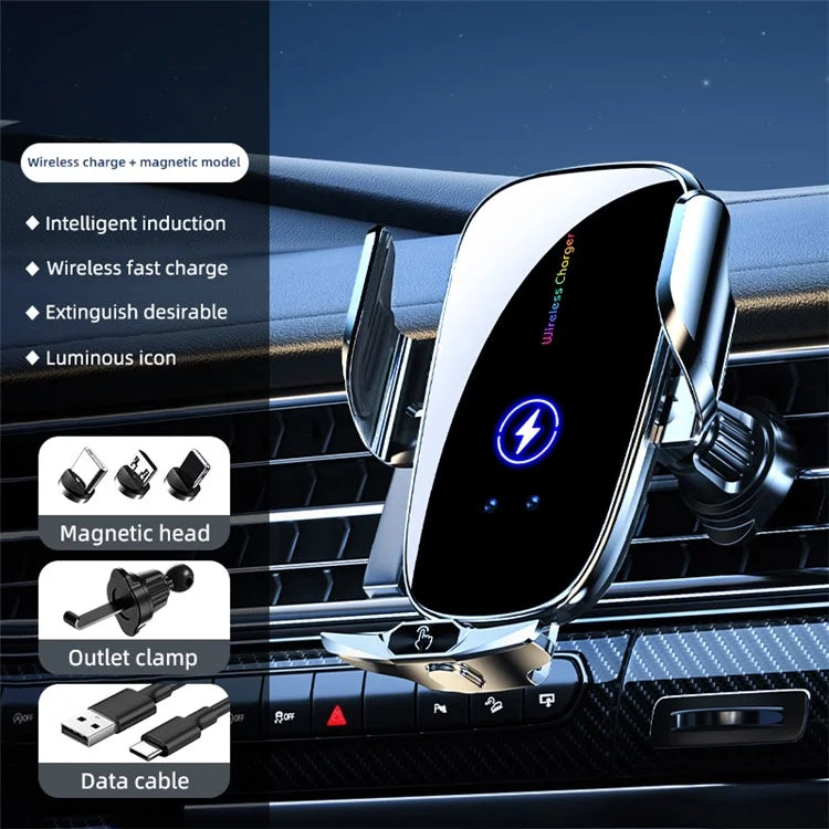 C6 Magnetic Wireless Car Charger Air Vent Car Phone Mount for 5.4-7.2 inch Phones