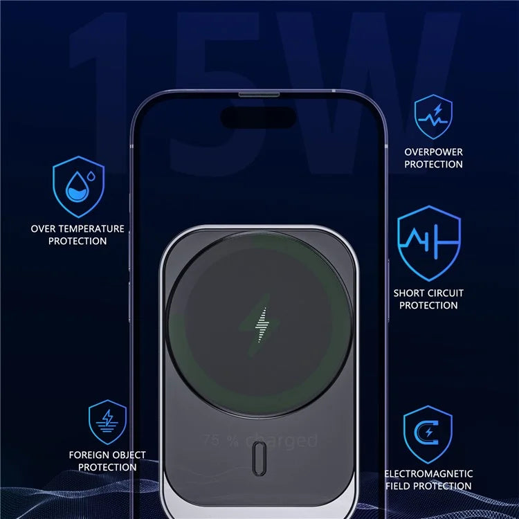 CW19S 360 Degree Rotation Car Air Vent Clip Magnetic Wireless Charger Bracket for Mobile Phone