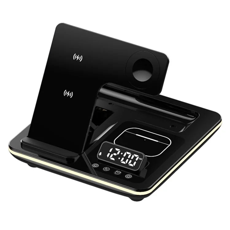 A93 Foldable Wireless Charger Alarm Clock Lifting Design Charging Pad RGB Night Light