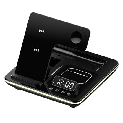 A93 Foldable Wireless Charger Alarm Clock Lifting Design Charging Pad RGB Night Light