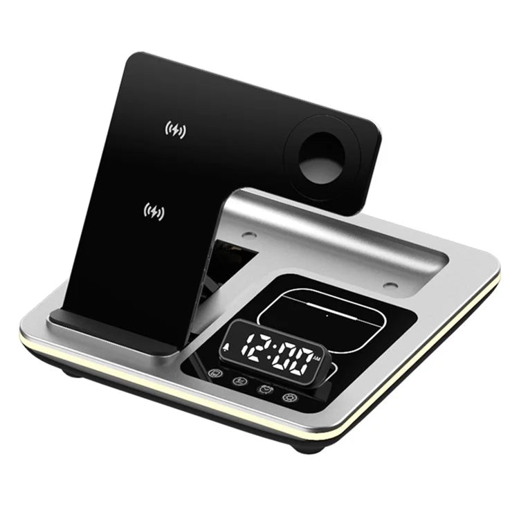 A93 Foldable Wireless Charger Alarm Clock Lifting Design Charging Pad RGB Night Light