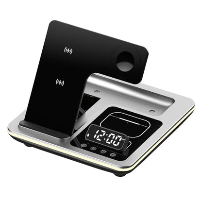 A93 Foldable Wireless Charger Alarm Clock Lifting Design Charging Pad RGB Night Light