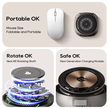 KUULAA KL-CD72 3-in-1 15W Magnetic Wireless Charging Station with Rotatable Base