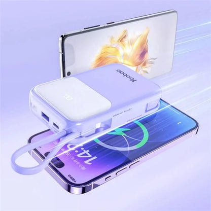 YOOBAO LQ20 20000mAh / 3.7V Power Bank LED Display Portable Charger with Built-In Cables