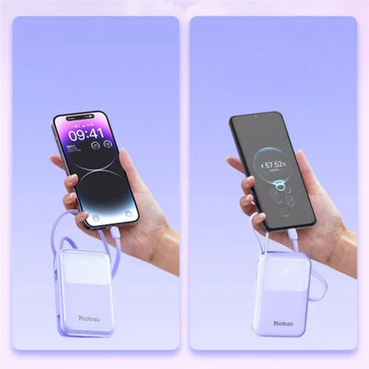 YOOBAO LQ20 20000mAh / 3.7V Power Bank LED Display Portable Charger with Built-In Cables