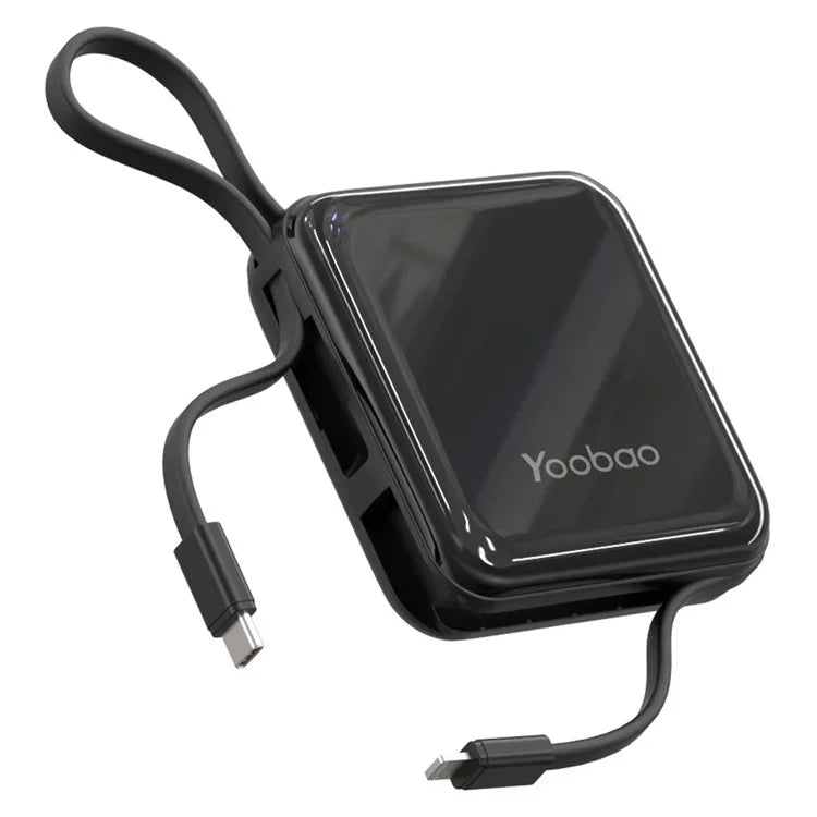 YOOBAO LK10 10000mAh Portable Phone Charger Power Bank External Battery Pack with Built-In Cables