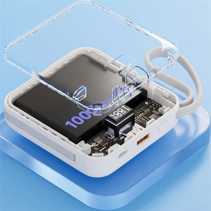 YOOBAO LK10 10000mAh Portable Phone Charger Power Bank External Battery Pack with Built-In Cables