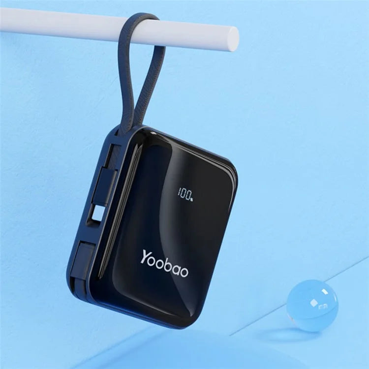 YOOBAO LK10 10000mAh Portable Phone Charger Power Bank External Battery Pack with Built-In Cables