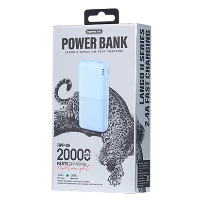 REMAX RPP-26 Lango Ⅱ Series 2.4A Fast Charging Power Bank 20000mAh Portable Phone Charger Battery Pack