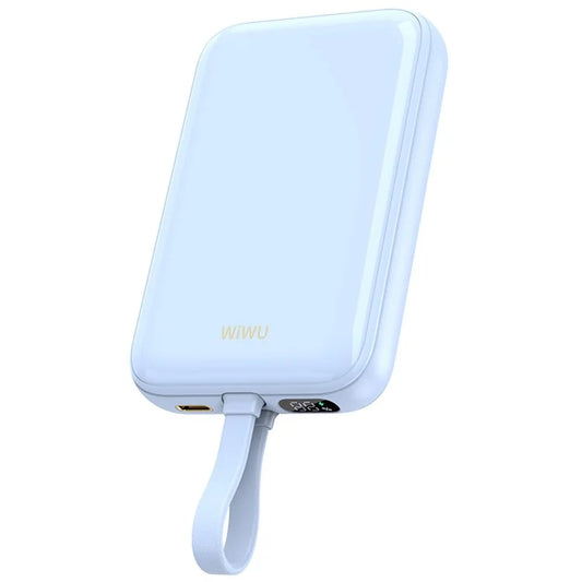WIWU Wi-P024 10000mAh Magnetic Wireless Charging Power Bank PD 20W Fast Charging Battery Pack with Built-In Cable