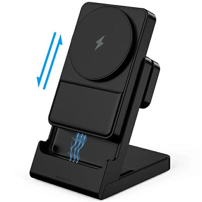 YF-P7 Watch / Earphone / Cellphone 3-in-1 Charging Stand Detachable 15W Magnetic Wireless Charger Power Bank
