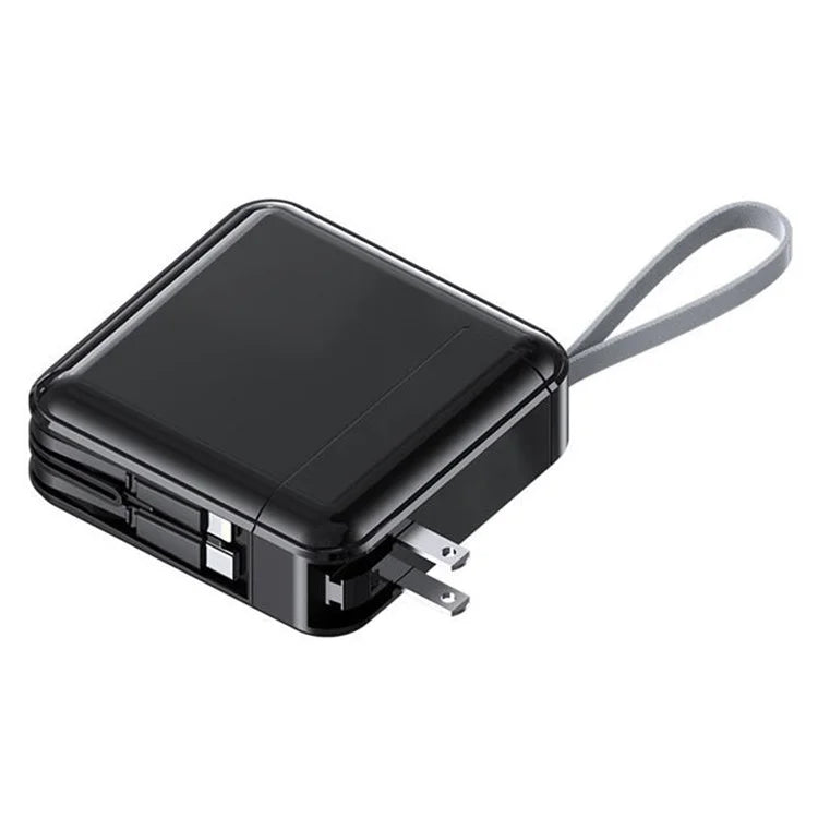 Detachable AC Plug 15000mAh Power Bank with iP + Type-C Fast Charging Cable