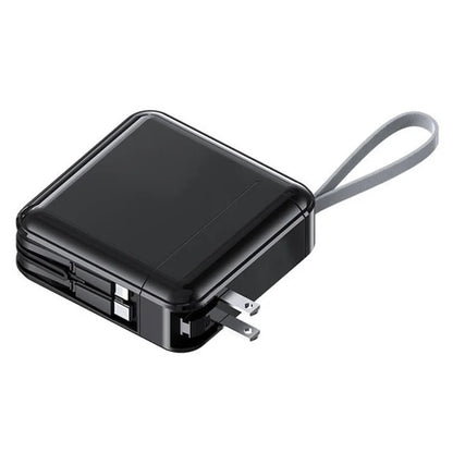 Detachable AC Plug 15000mAh Power Bank with iP + Type-C Fast Charging Cable