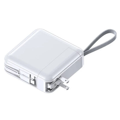 Detachable AC Plug 15000mAh Power Bank with iP + Type-C Fast Charging Cable