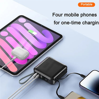 Detachable AC Plug 15000mAh Power Bank with iP + Type-C Fast Charging Cable