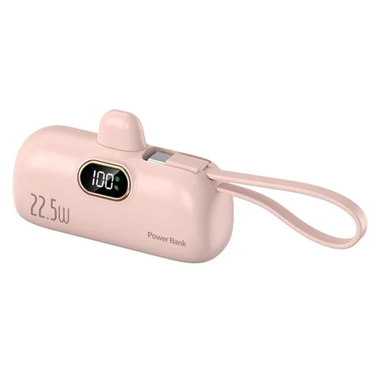 HY-DX628 10000mAh iP Plug Mini Power Bank with 22.5W Fast Charging Type-C Cable