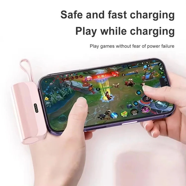 HY-DX628 5000mAh 22.5W Fast Charging Type-C Plug Mini Capsule Power Bank with iP Cable