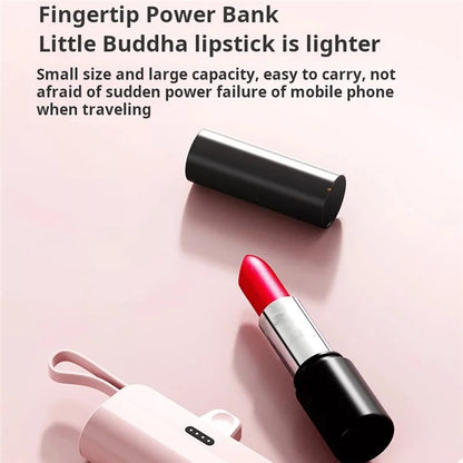 KC 5000mAh Mobile Phone Charger iP Plug Mini Capsule Power Bank with Type-C Cable