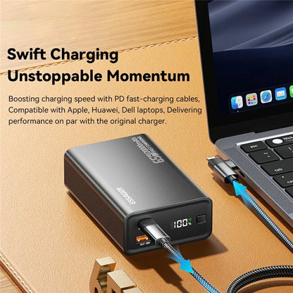 ESSAGER 65W Power Bank 20000mAh Portable Charger with Digital Display Screen for Travel, Outdoor Activities
