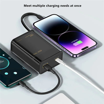 E45 20000mAh 65W Power Bank Phone Charger External Battery with Built-In Cable