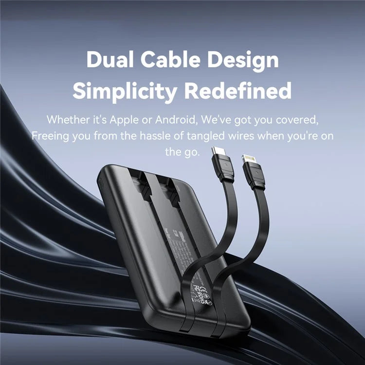ESSAGER 20000mAh Power Bank with Type-C + iP Cables 22.5W Fast Charging Digital Display Battery Pack