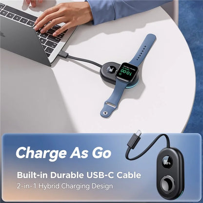 JOYROOM JR-W09 Magnetic Wireless Watch Charger 2500mAh Power Bank with Built-In Type-C Cable