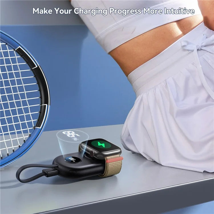 JOYROOM JR-W09 Magnetic Wireless Watch Charger 2500mAh Power Bank with Built-In Type-C Cable